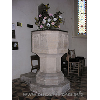 St John the Baptist, Little Maplestead Church - The font, possibly C11.

