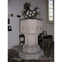 St John the Baptist, Little Maplestead Church - The font, possibly C11.

