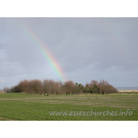 St Peter-on-the-Wall, Bradwell-juxta-Mare  Church - Just to the right was a beautiful rainbow, looking for all the 
world like it was designed to grow out of those trees.
