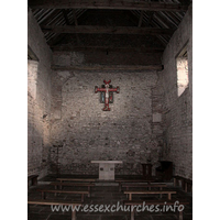 St Peter-on-the-Wall, Bradwell-juxta-Mare  Church - The interior, looking east towards the altar.
