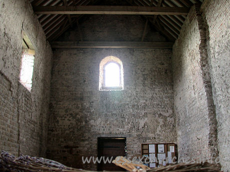 , Bradwell-juxta-Mare% Church - The interior, looking west from the altar.
