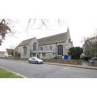 Holy Trinity, Southchurch Church - This image of the church pretty much shows the extent of Comper's extension of 1906, which left the newer part of the church at the same length as the old Norman church.