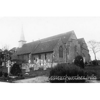 Holy Trinity, Southchurch Church - This postcard shows, quite clearly, the east end of the 
church, following the first phase of enlargement. Notice that the east end of 
the entire enlarged church is at the same level as the east end of the Norman 
church. And notice that the finish of the central east wall is the same as the 
finish as that of the north aisle.
The next image shows an enlarge image of the east end.

