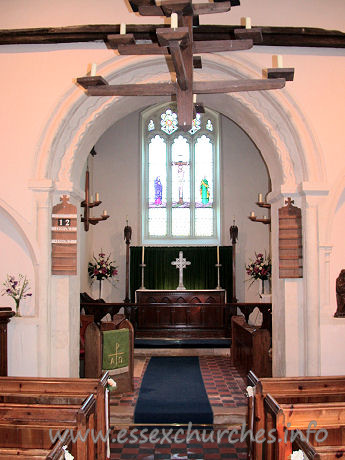 St Andrew, South Shoebury Church - Norman arch with one order of columns.
