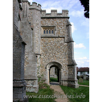 St John the Baptist, Thaxted Church - Through the south porch.

