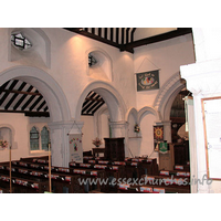 St Helen & St Giles, Rainham Church - The north arcade, showing the huge square piers. Note also, 
the two Early English wall arches, just to the left of the chancel arch. These 
constitute the only major later alteration.

