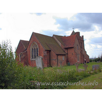 All Saints, East Horndon Church - Here we see the church from the NE, with my fiancee, Julie, examining the exterior windows.