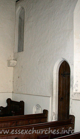 St Botolph, Beauchamp Roding Church - With all the other restrictions imposed by the EC, and the Labour Nanny State, I'm surprised that churches have not been forced to cover up these rood stair access doors with wire meshing or something. I'm glad they haven't.