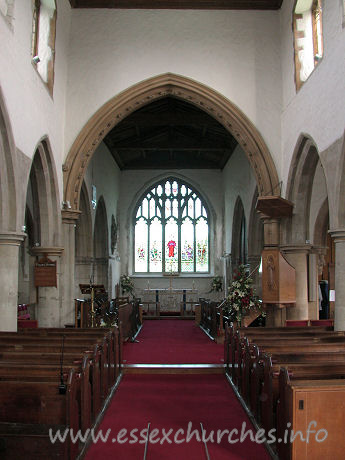 St Andrew, Hornchurch Church - The interior, looking E towards the chancel.