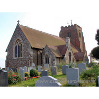 St Margaret, Downham Church - 


This view from the Northeast, shows Street's church of 1871. 
It uses a few windows from the previous church.





