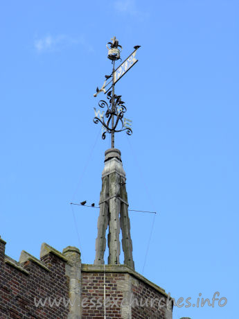 St Michael, Thorpe Le Soken Church - This weather-vane is clearly dated 1902.