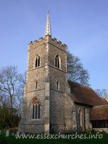 St Edmund, Abbess Roding Church - The W tower is also a result of the 1867 restoration.