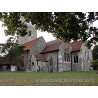 St Michael, Fobbing Church - 


This view of the church from the South East shows the sheer 
width. The majority of the church on show here is 14th and 15th Century.




