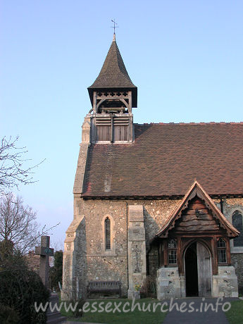 St Catherine, Wickford Church - The belfry houses two medieval bells. They are now only rung in a stationary position, one above the other.