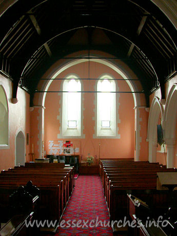 St Catherine, Wickford Church - Looking west from the chancel.