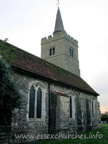 All Saints, Barling Church - View from Northeast. You can just make out the sealed up North 
Door from this shot.

