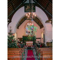 St Peter, Paglesham Church - 


A beautiful church. And, fortunately for me, it was open when 
I visited. This pointed arch may once have been a semi-circular Norman chancel 
arch. Above can be seen the Royal Arms of George III, in their original 
position.


