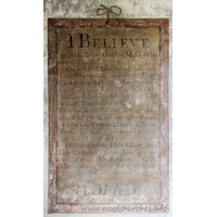 St Mary, Mundon Church - 



A wall painting of "I believe ...".



