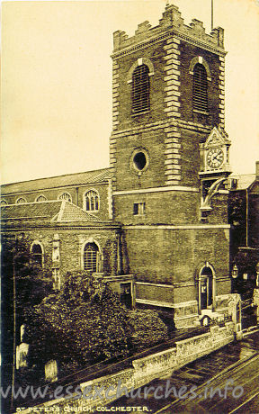 St Peter, Colchester  Church - Published by Chas Clark, Stationer and Tobacconist, Headgate, 
Colchester.
