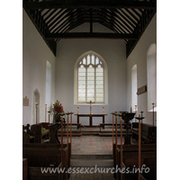 St Mary, Buttsbury Church - This small C14 church consists of a short nave, with two bays. 
It is wider than it is long. 
The chancel itself is 18th Century, whilst the East Window is 
from the 19th Century.





