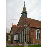 Holy Trinity, North Fambridge Church - 


The W front was much altered in 1890, with the addition of 
half-timbering and pebbledash.







