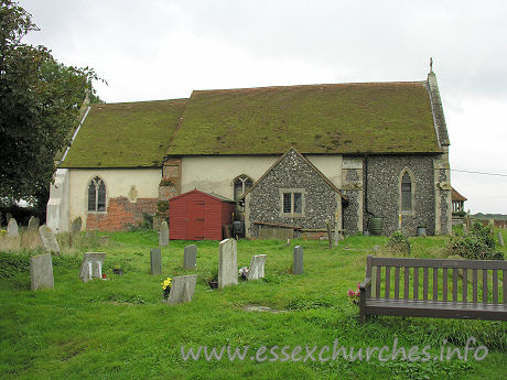 All Saints, Wrabness Church - 


All Saints from the N. Just visible to the right of the 
building is this church's crowning glory.













