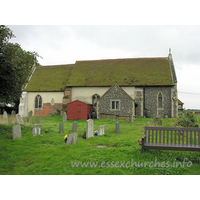 All Saints, Wrabness Church - 


All Saints from the N. Just visible to the right of the 
building is this church's crowning glory.













