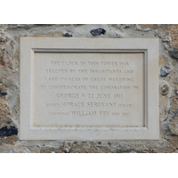 St Nicholas, Great Wakering Church - The clock in this tower was erected by the inhabitants and land owners of Great Wakering, to commemorate the coronotaion of George V - 22 June 1911. === Signed Horace Sergeant (vicar) === Chairman William Fry Hon. Sec.