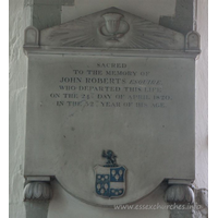 St Nicholas, Great Wakering Church - Sacred to the memory of John Roberts Esquire, who departed this life on the 24th day of April 1820, in the 52nd year of his age.