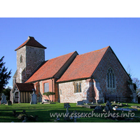 St Andrew, Ashingdon Church - 


There has, for many years, been some controversy over the 
actual location of the battle that saw King Cnut of Denmark triumph over Edmund 
Ironside, King of England. What is know is that this battle took place on 18 
October 1016, at a place called Assandun. 
It is also known that around four years after this battle, 
King Cnut had a minster built at the site, where prayers for the souls of those 
killed on both sides were to be offered. This minster was constructed 'of stone 
and lime'.
The brick East wall of the chancel can be dated to around 
1500, due to black diapering, just visible here. 
The brick south window in the nave is 18th century.














