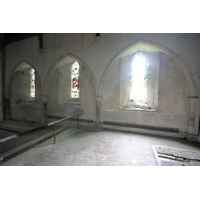 St John the Baptist, Mucking Church - Three arcades in the chancel wall, which would have once led into a C13 N chapel.