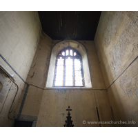 St John the Baptist, Mucking Church - Looking up into the tower.