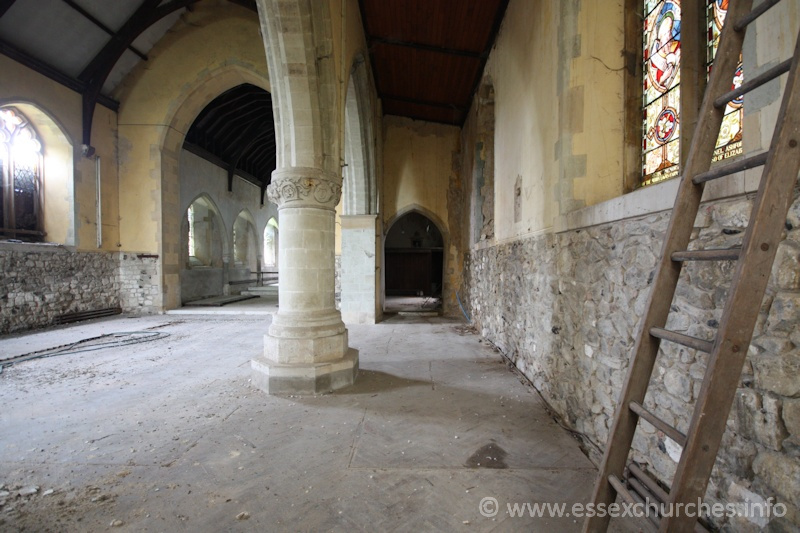 St John the Baptist, Mucking Church - Looking eastwards along the S aisle.