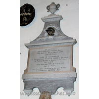 St Michael, Theydon Mount Church - 



	IN MEMORY
OF Sr EDWARD SMYTH Barr
Who died the 4th of March 1760
Aged 30 Years;

AND OF ELIZABETH
the Daughter and Heiress of THOMAS JOHNSON
of Milton Bryant in Bedfordshire esqr
HIS LADY
Who died the 22nd of June 1770
Aged 34 Years;

This Monument is Erected by his next Brother
Sr CHARLES SMYTH Barr


















