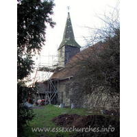 St Mary, Ramsden Crays Church - Ramsden Crays parish church is described in Pevsner as being 
"Now disused and ruinous." This would have been part of the revision made by 
Enid Radcliffe. 
Further investigation has shown that the church was, indeed, 
unfit for use in the 1960s, and the congregation used the nearby church hall for 
all services. In 1993, the church was again closed, this time permanently, and 
the church hall took over all its functions. 
You can find more details about Ramsden Crays (or Crays Hill) 
church by clicking
here.

