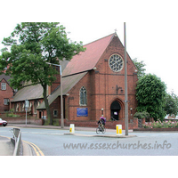 All Saints, Southend-on-Sea  Church - All Saints was begun in 1889, to the designs of Brooks (GR). 
However, the two W bays, and hence the W frontage seen here, were not completed 
until 1934.


