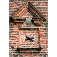 St Giles, Mountnessing Church - The pedimented window dates the W wall to 1653.



