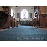 St Giles, Mountnessing Church - Looking through the nave towards the chancel.



