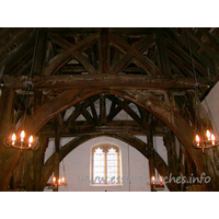 St Giles, Mountnessing Church - A view of the belfry interior, which stands as an independent 
timber structure.



