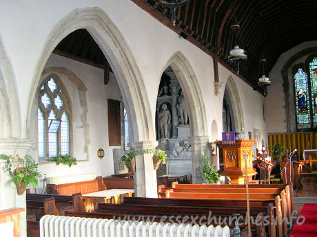 All Saints, Rettendon Church - The three-bay arcade of the north aisle.


	Image reproduced by kind


	permission of Julie Archer.

