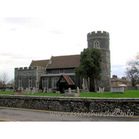 St Nicholas, South Ockendon Church - The two most striking features of this church are surely:

	
	the round tower - one of only six in Essex
	
	the cladding of 1866, in East Anglian black knapped flint.




