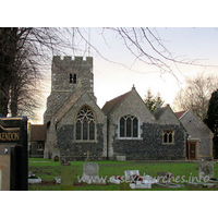 St Mary Magdalene, North Ockendon Church - The view as you approach the church from the road. Spot the 
curiously off centre window!



