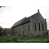 St Catherine, East Tilbury Church - View from Southeast, showing the remains of the south arcade, 
along with the new tower.
