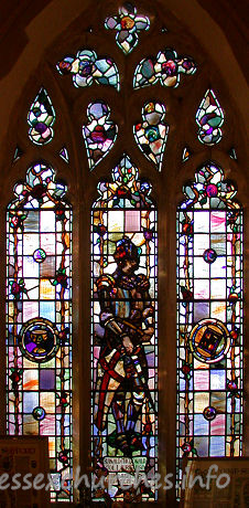 St Mary, Stifford Church - S aisle glass with medallions, by Holiday, 1868.

