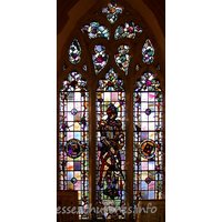 St Mary, Stifford Church - S aisle glass with medallions, by Holiday, 1868.

