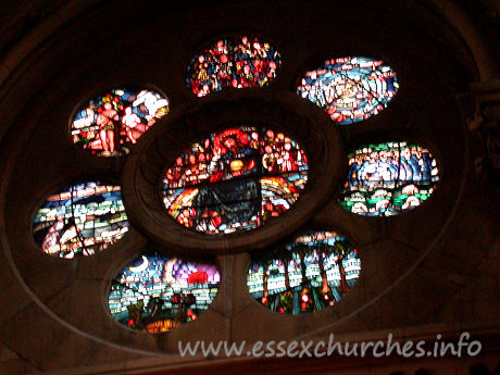Holy Cross, Waltham Abbey Church - The East Window. Designed in 1861 by Burne-Jones, and made by 
Powell's. This is amongst the best of C19 glass.



