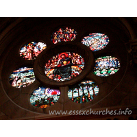 Holy Cross, Waltham Abbey Church - The East Window. Designed in 1861 by Burne-Jones, and made by 
Powell's. This is amongst the best of C19 glass.



