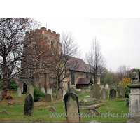 St Mary Magdalene, East Ham Church - Here we see St Mary Magdalene surrounded by just a small part 
of her 9.5 acres of churchyard. This was only recently closed to burials, and is 
now maintained by Newham Council as a nature reserve.
