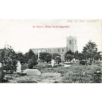 St Peter ad Vincula, Coggeshall Church - Postcard of St Peter's from the 1900s.