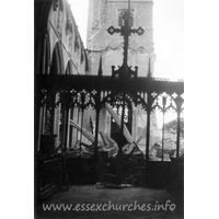 St Peter ad Vincula, Coggeshall Church - One of a series of 8 photos bought on eBay. Photographer unknown.
 
"From the altar steps. Showing the ruined nave." - dated September 1940.